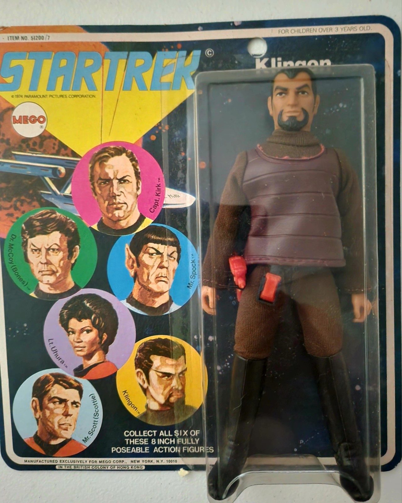 Mego Corp 1974 Star Trek Klingon Sealed 8 Cardboard 