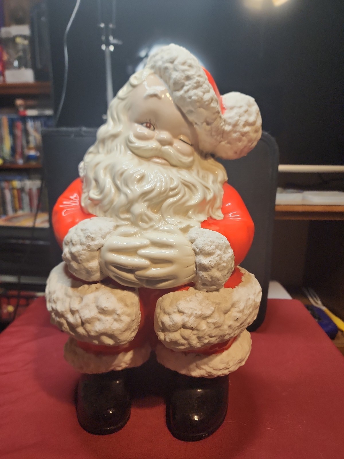 Vintage 70’s Huge XL Ceramic Atlantic Mold Winking Santa Claus Christmas 20\