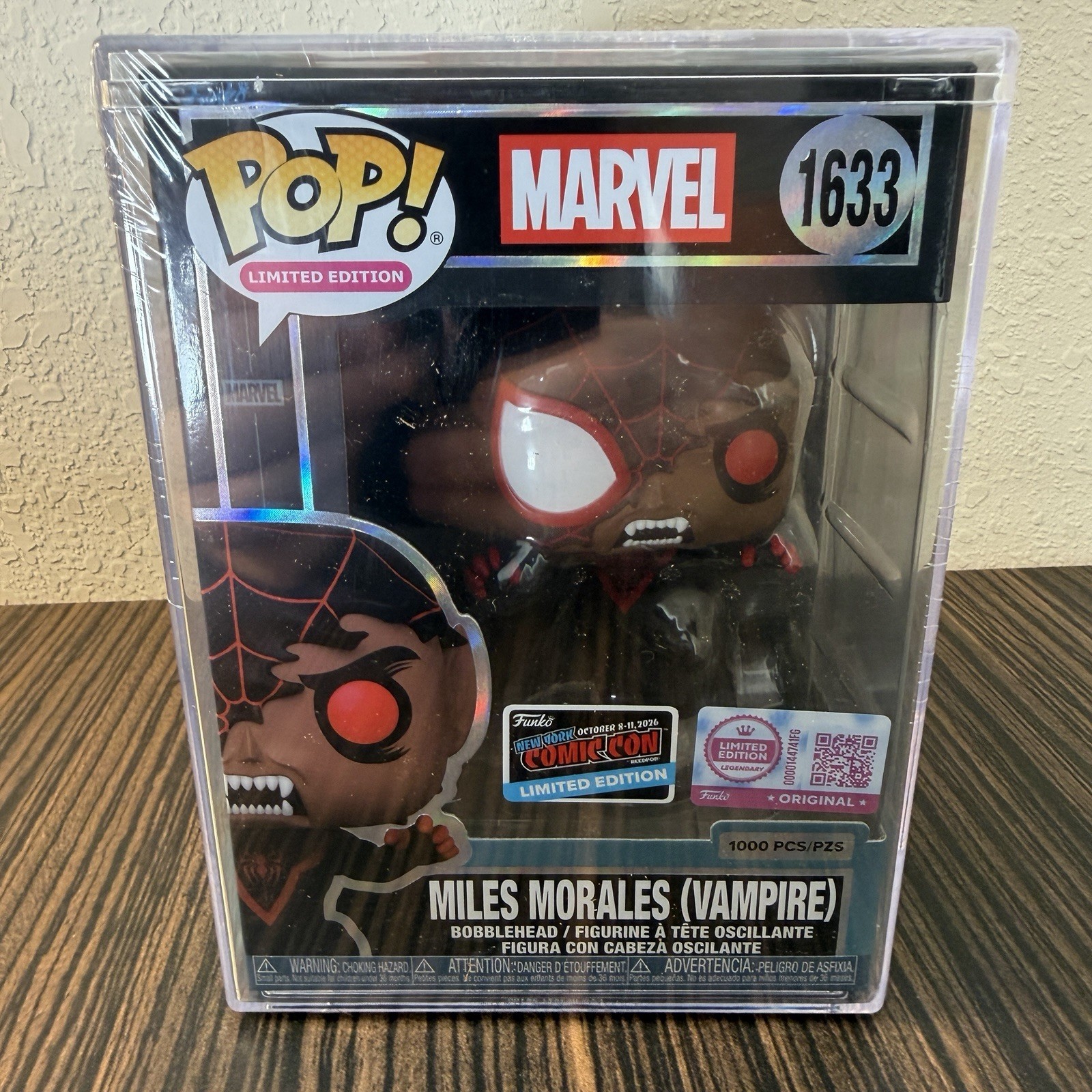 NYCC 2026 FUNKO POP MARVEL VAMPIRE MILES MORALES SPIDER-MAN LE 1000 in hand