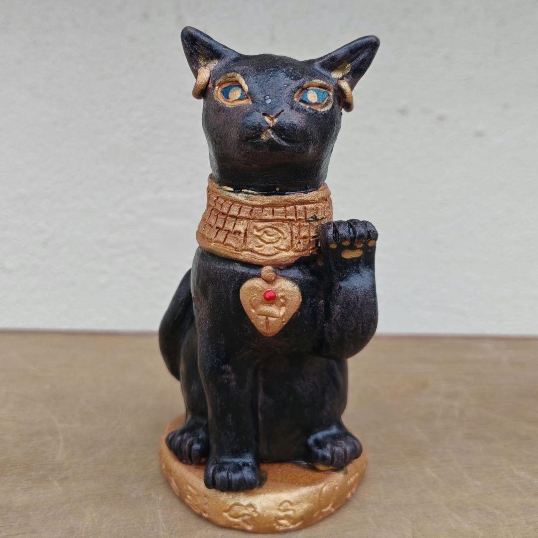 Japanese Maneki Neko Beckoning Cat Lucky Cat Bastet H14.5cm Ornament