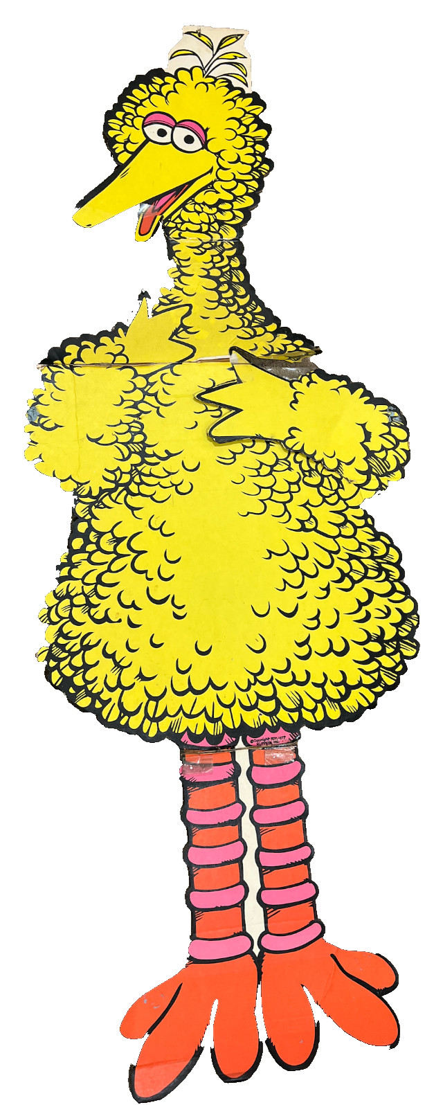 Vintage 1977 BIG BIRD 6ft Cardboard Big Bird Muppets Sesame Street Cutout