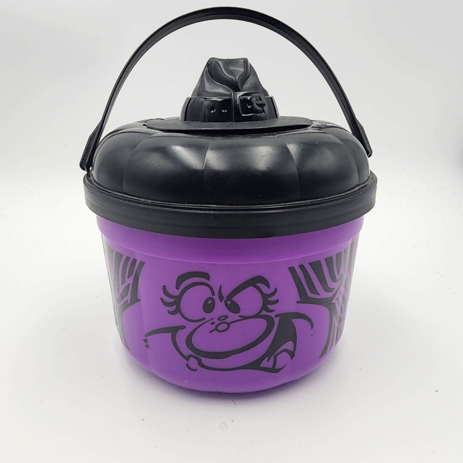 VTG 90s McDonalds Halloween Boo Bucket Purple McGoblin Pail Lid Witch Hat