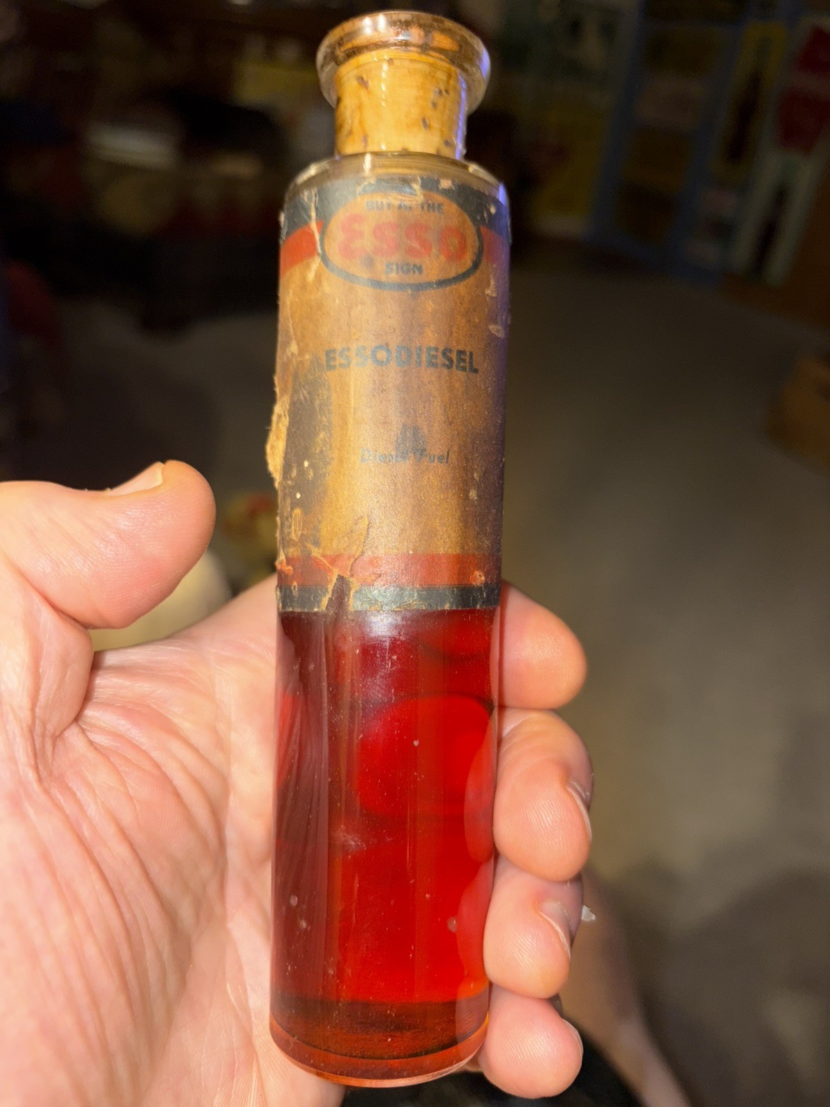 VINTAGE 1920`S-30`S ESSO SALESMAN SAMPLE DIESEL FUEL BOTTLE, SEALEDPRICING