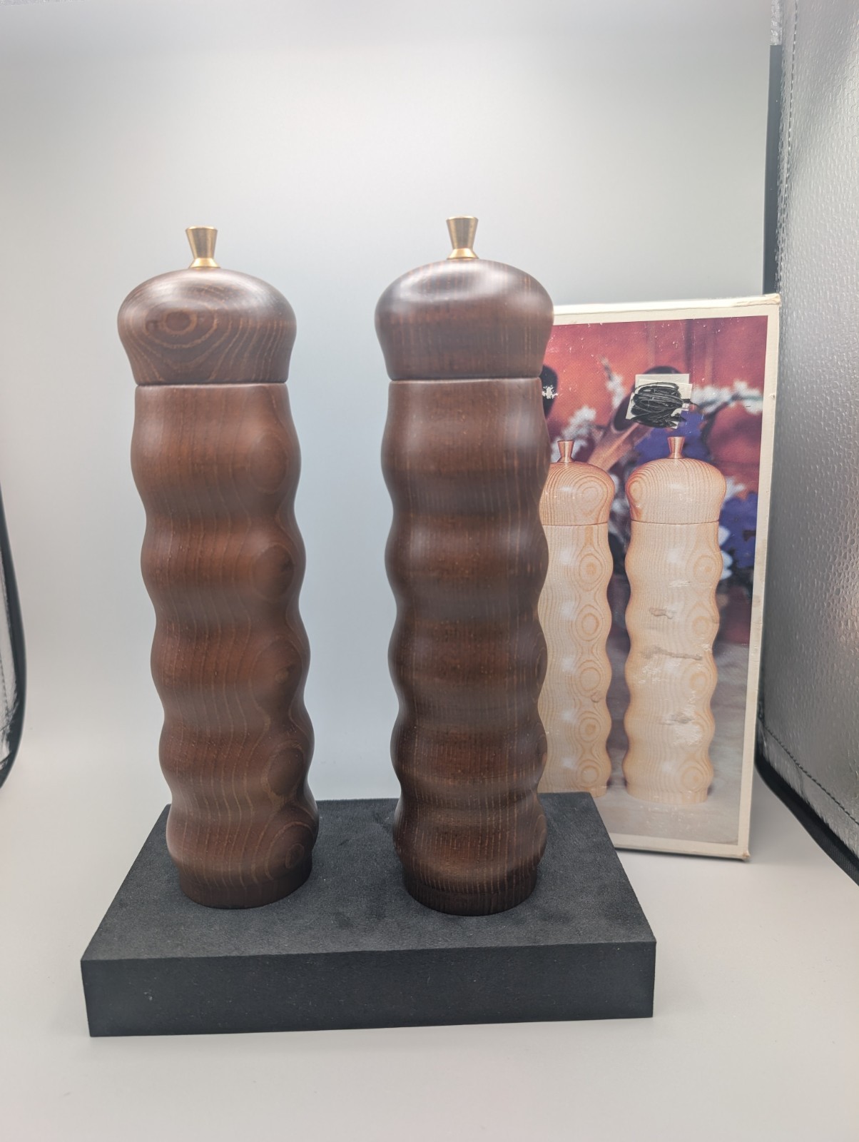 Vintage Swedish Spender Wooden Pepper Mill & Salt Shaker Set Mid-Century Modern