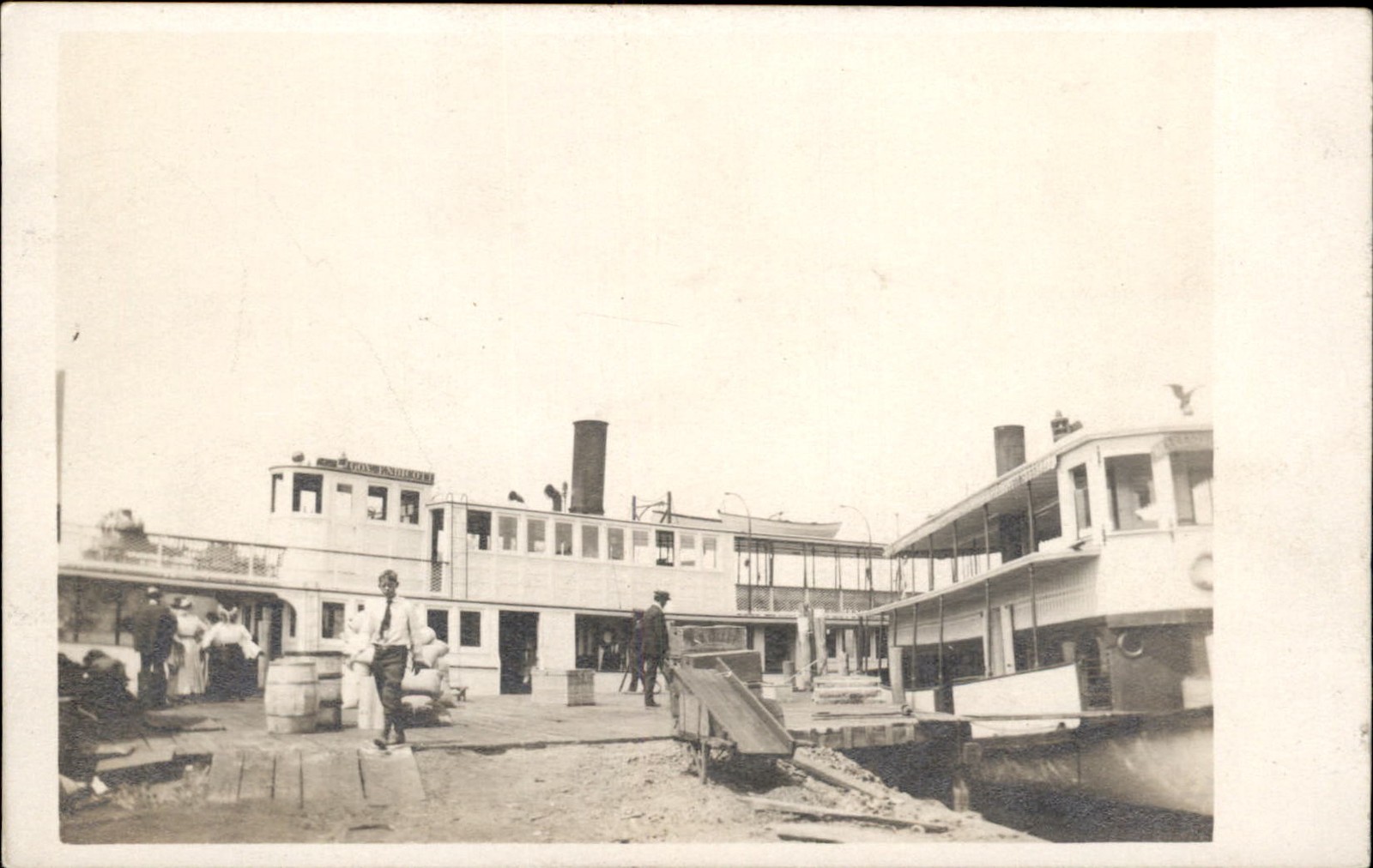 Lake Winnipesaukee Steamer Boat Covernor Endicott c1910s Real Photo Postcard bhn
