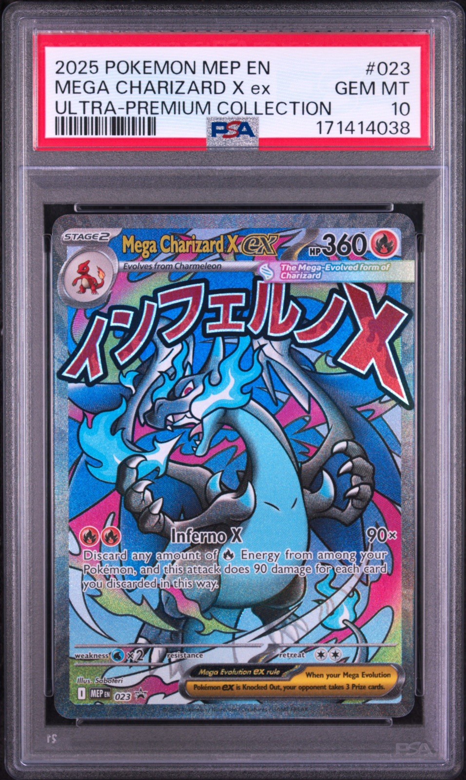 Pokémon TCG Mega Charizard X Ex MEP023 Black Star Promo Holo PSA 10