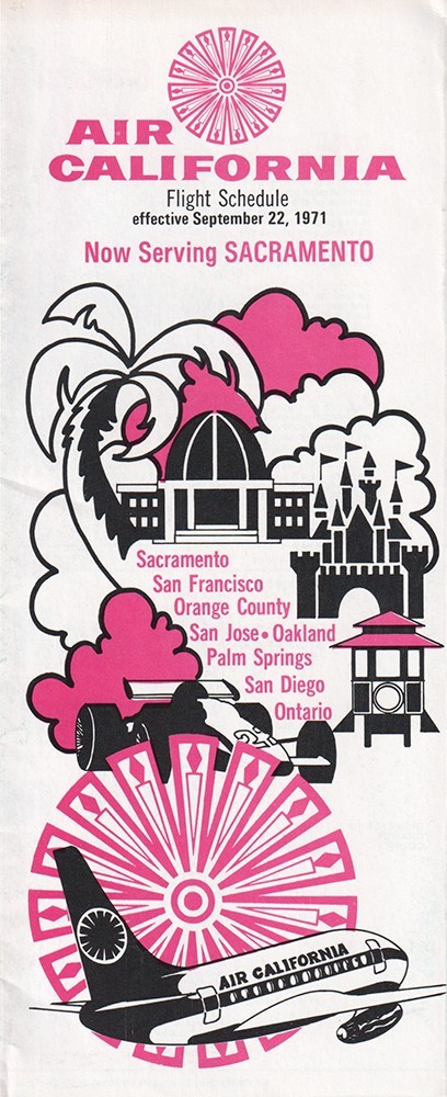 Air California timetable 1971/09/22