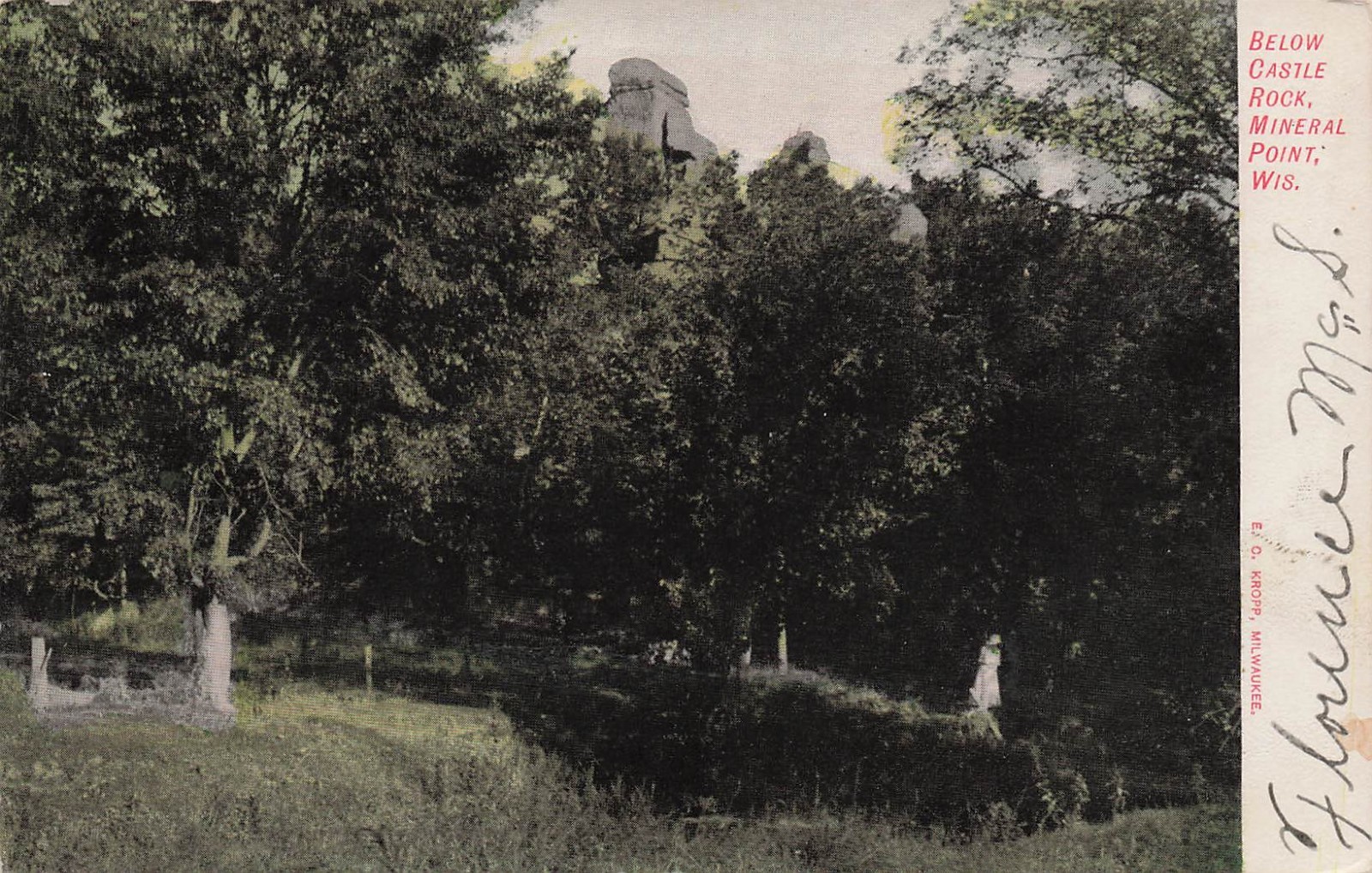 Mineral Point WI Below Castle Rock Formation Wisconsin Vtg Postcard 40A
