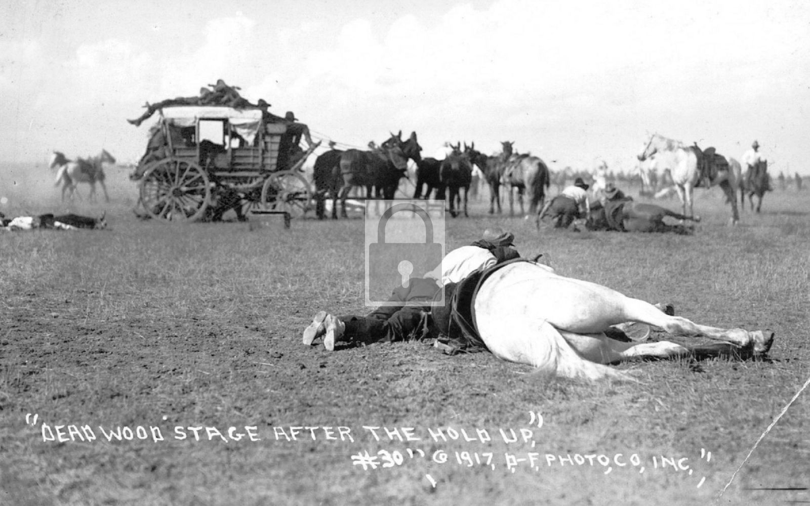 Stagecoach Robbery Deadwood South Dakota SD - Reprint