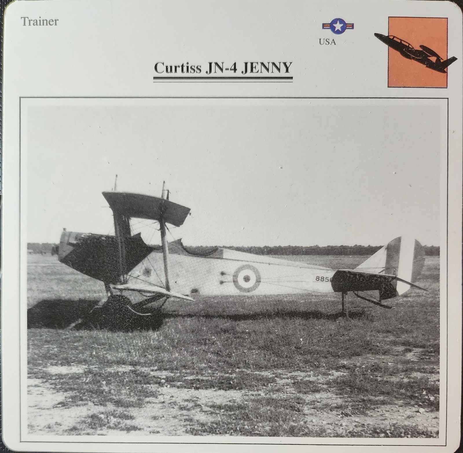 Curtiss JN-4 Jenny JN 4 Picture Original Vtg Aircraft Info Collector Card   