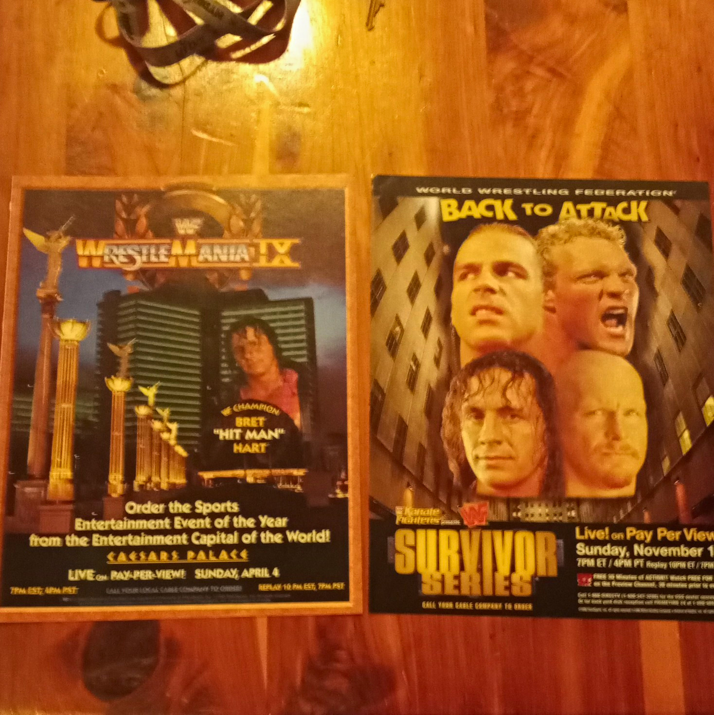 WWF WrestleMania IX- Survivor Series Original Print ads Bret Hart vintage WWE 