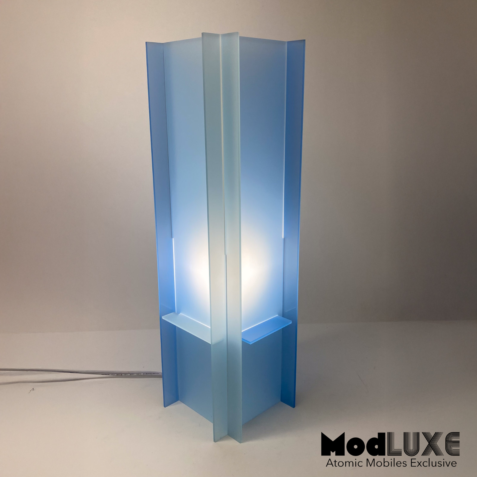 Lovely Baby Blue Sculptural Modern Art Lamp Handmade 18