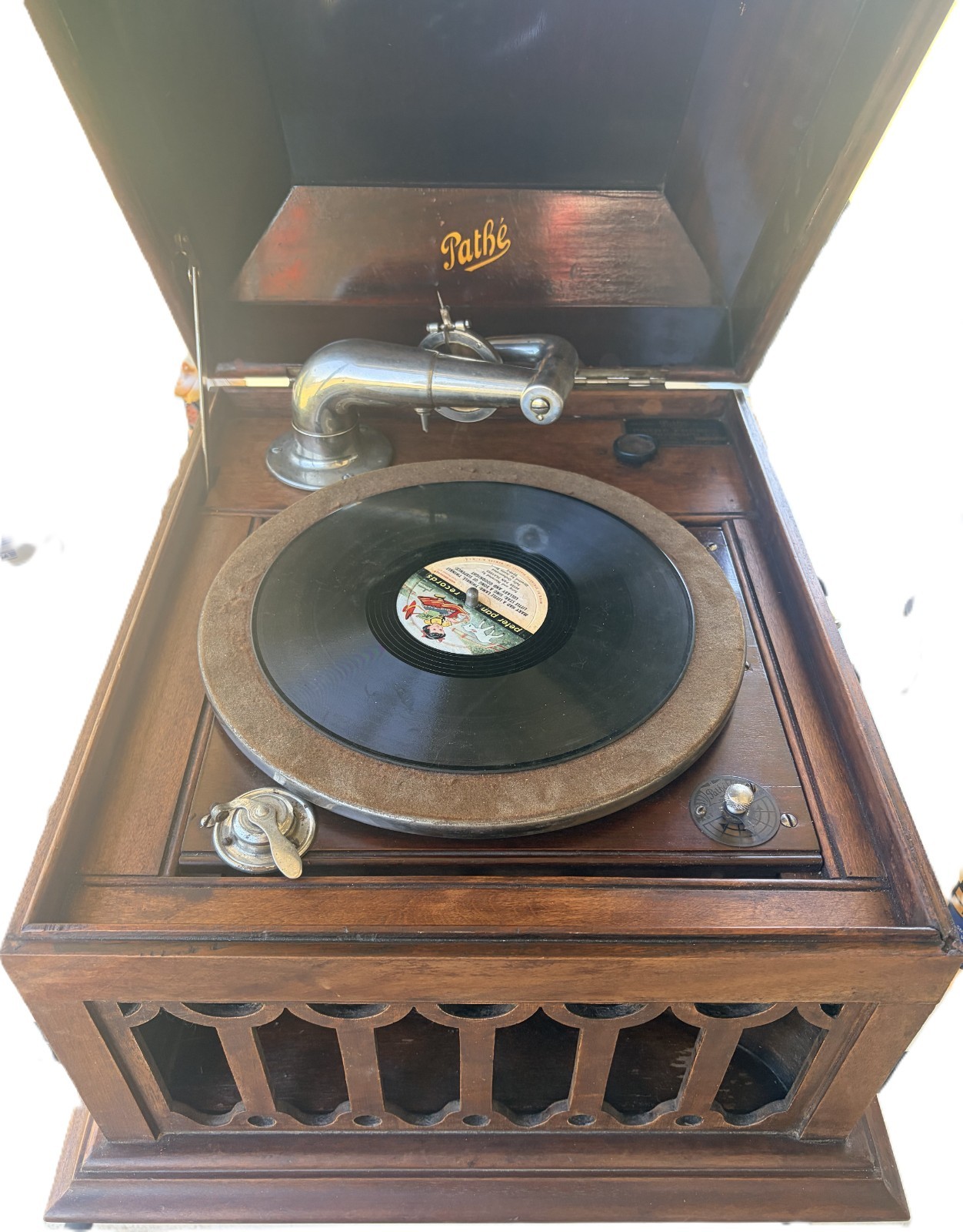 Vintage 1920's Antique Pathé Frères phonograph New York NY  Model 50 Works Demo