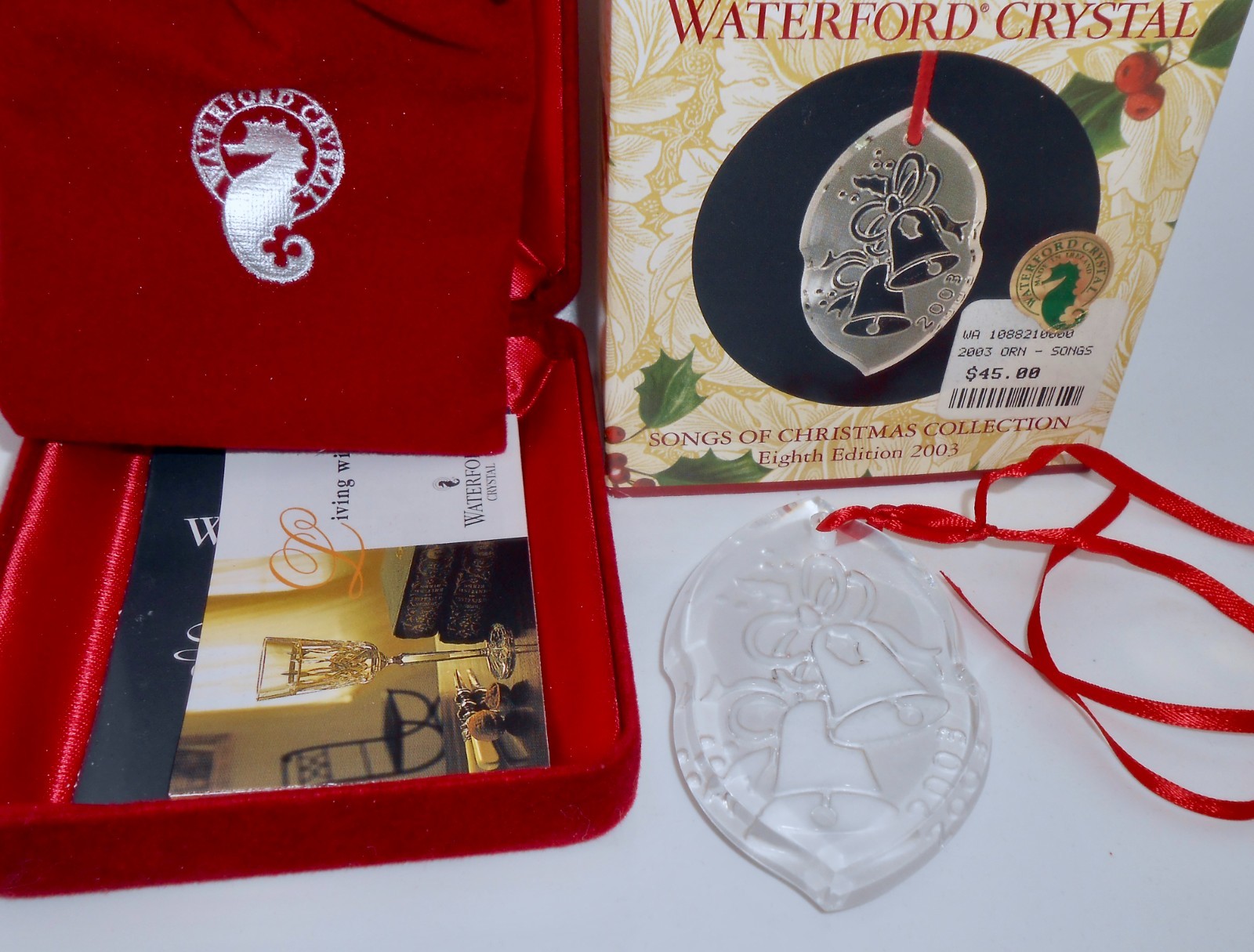2003 Waterford SILVER BELLS Crystal Ornament 8th Edition Songs of Christmas H70
