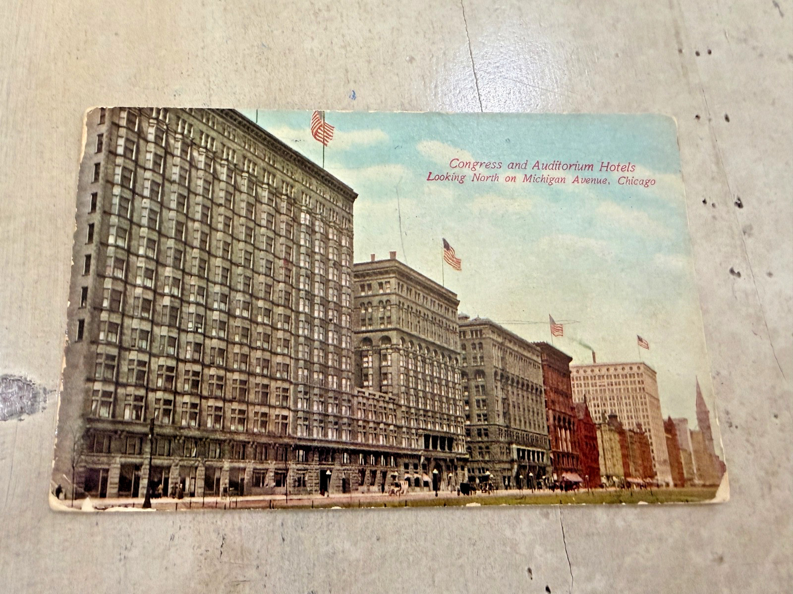 Congress And Auditorium Hotels Michigan Avenue Chicago Illinois Postcard 1911