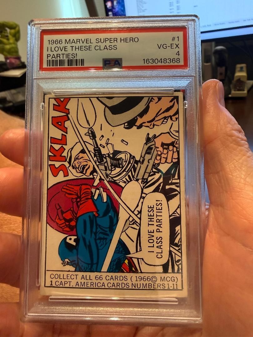 1966 Donruss Marvel Super Hero #1 Captain America Rookie PSA 4 - sweet card