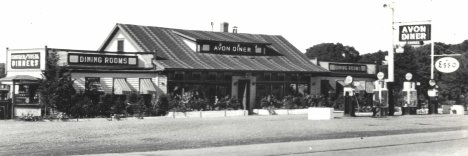 Esso & Avon Diner CT Modern Print from Original Neg Roadside Diner RPPC Postcard