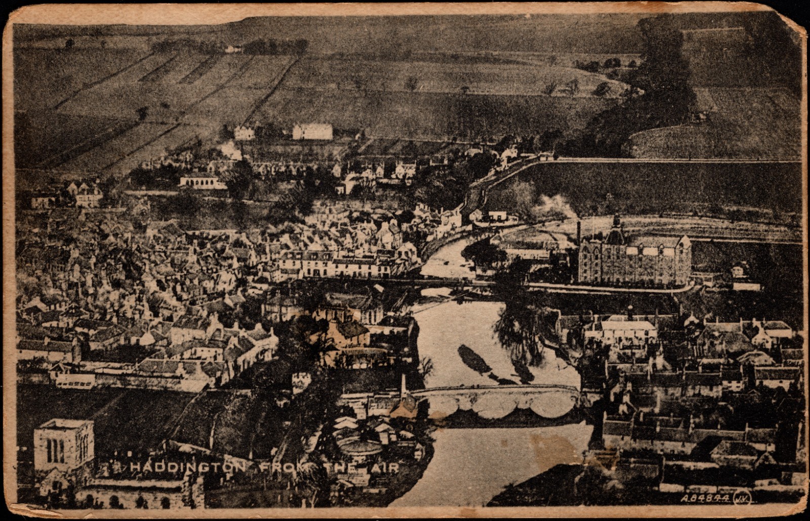 Haddington East Lothian Scotland Aerial View 1907-1915 Edwardian Town Scene