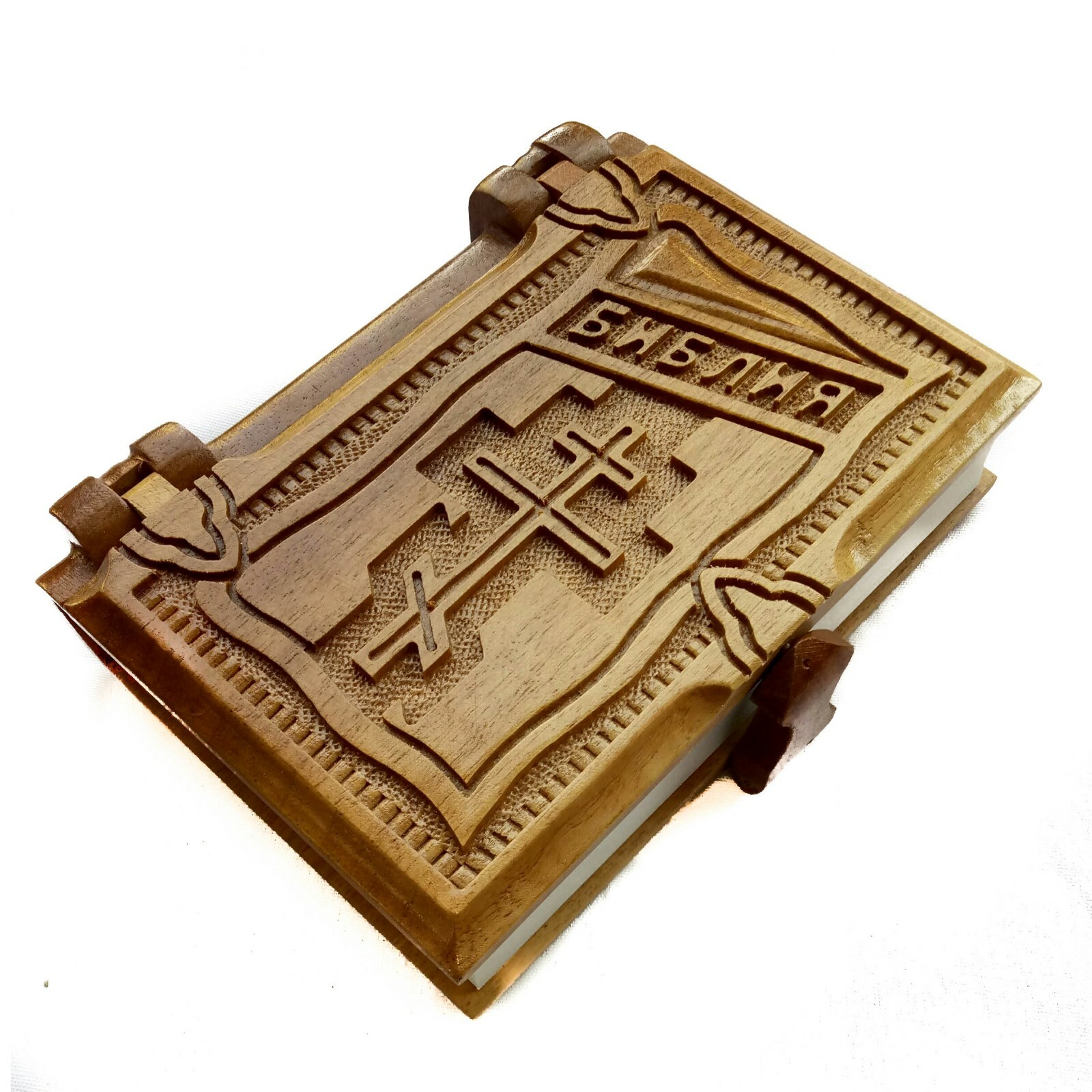 Walnut Wood cover Russian Holy Bible in Russian biblia 
