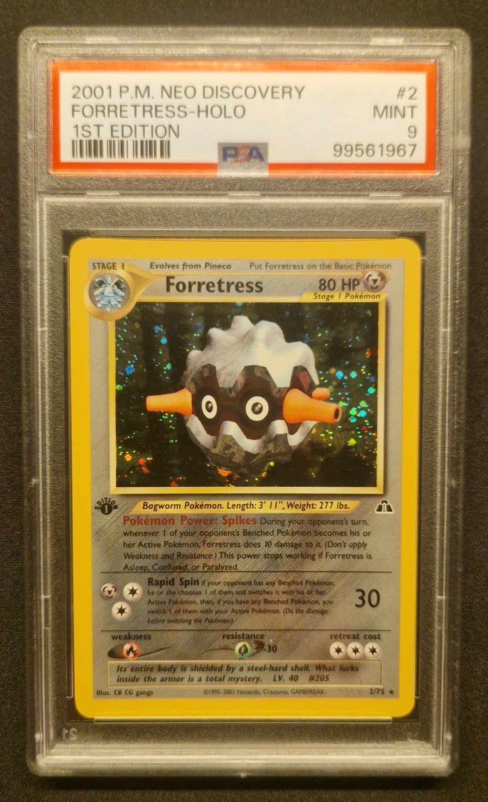 ✨️1°ST EDITION✨️ 2001 POKEMON Neo Discovery 1°ED #2 Forretress-HOLO 
