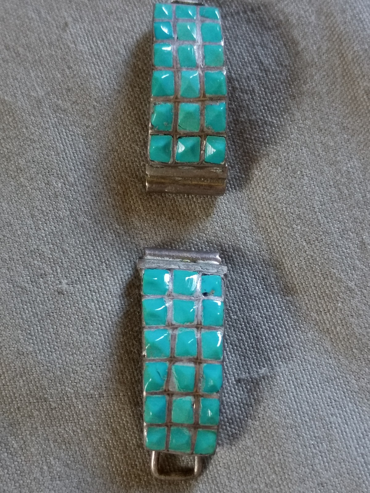 Vintage Native American Turquoise Watch Tips.