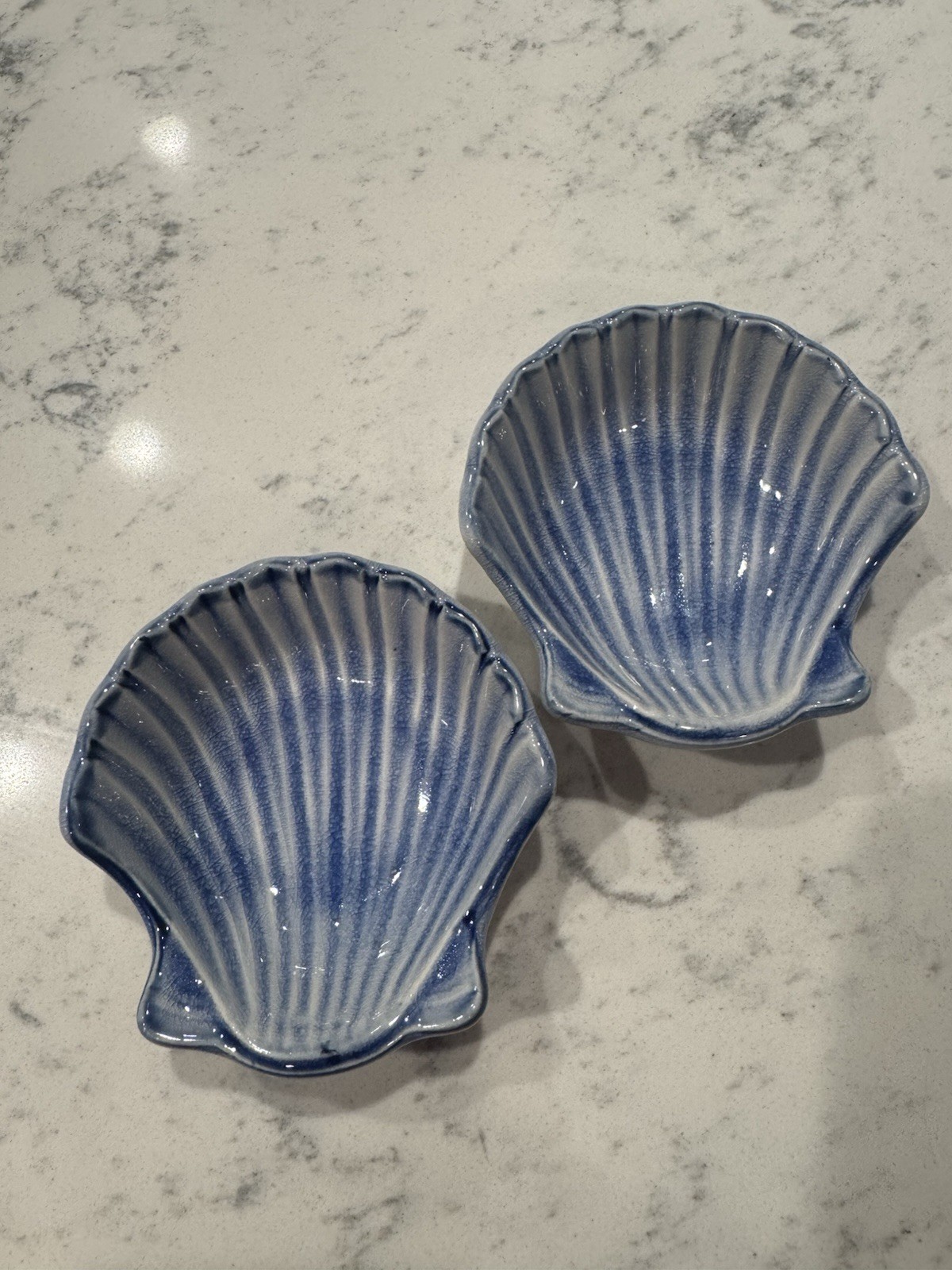 Set of 2 Vintage Seashell Trinket Dishes. Made In Japan Excellent Condition