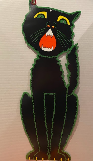 Vintage Beistle Halloween Die Cut Decoration Howlong Black Cat 23