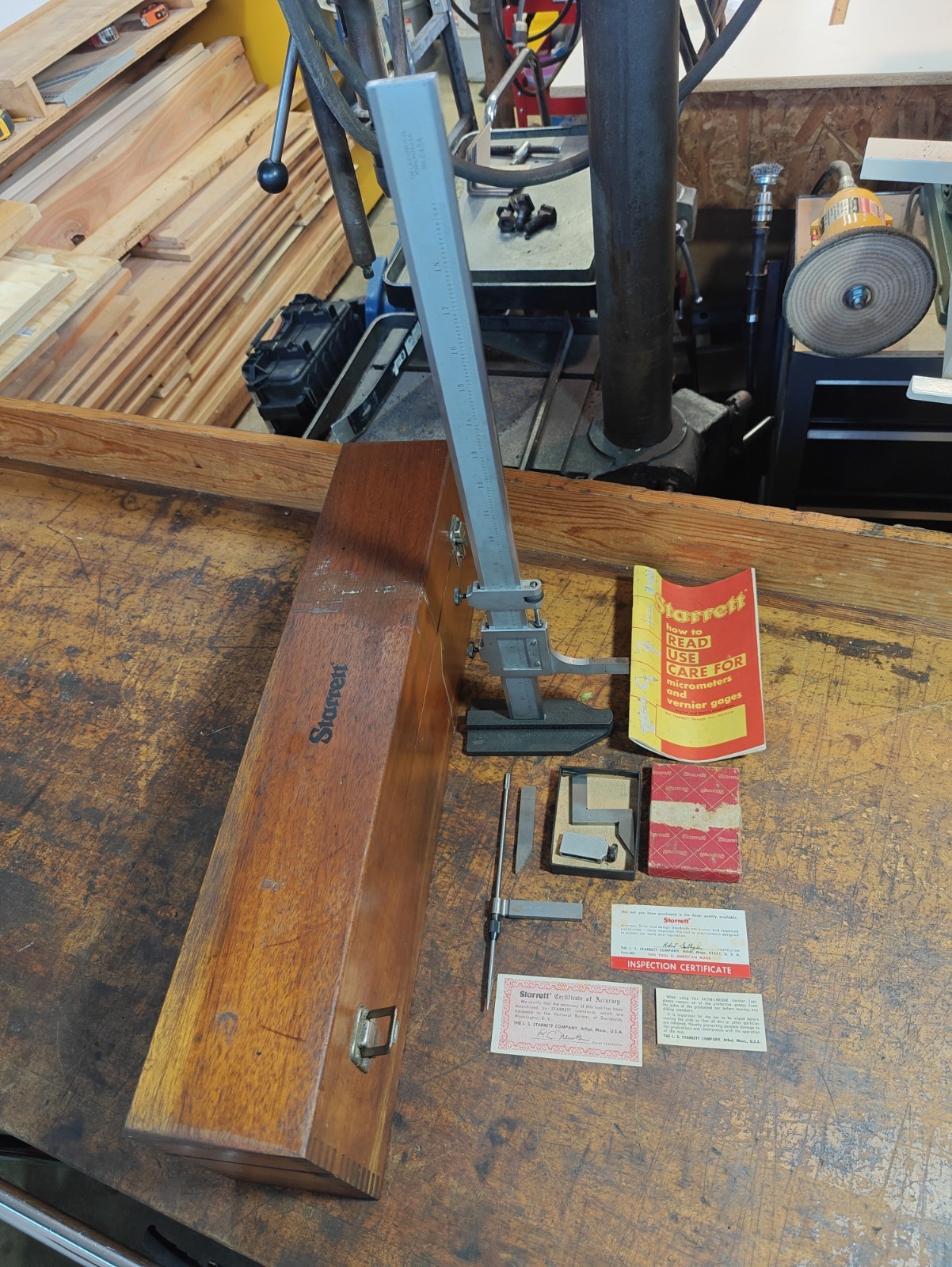 Starrett No. C454 In Original Wood Case With Papers