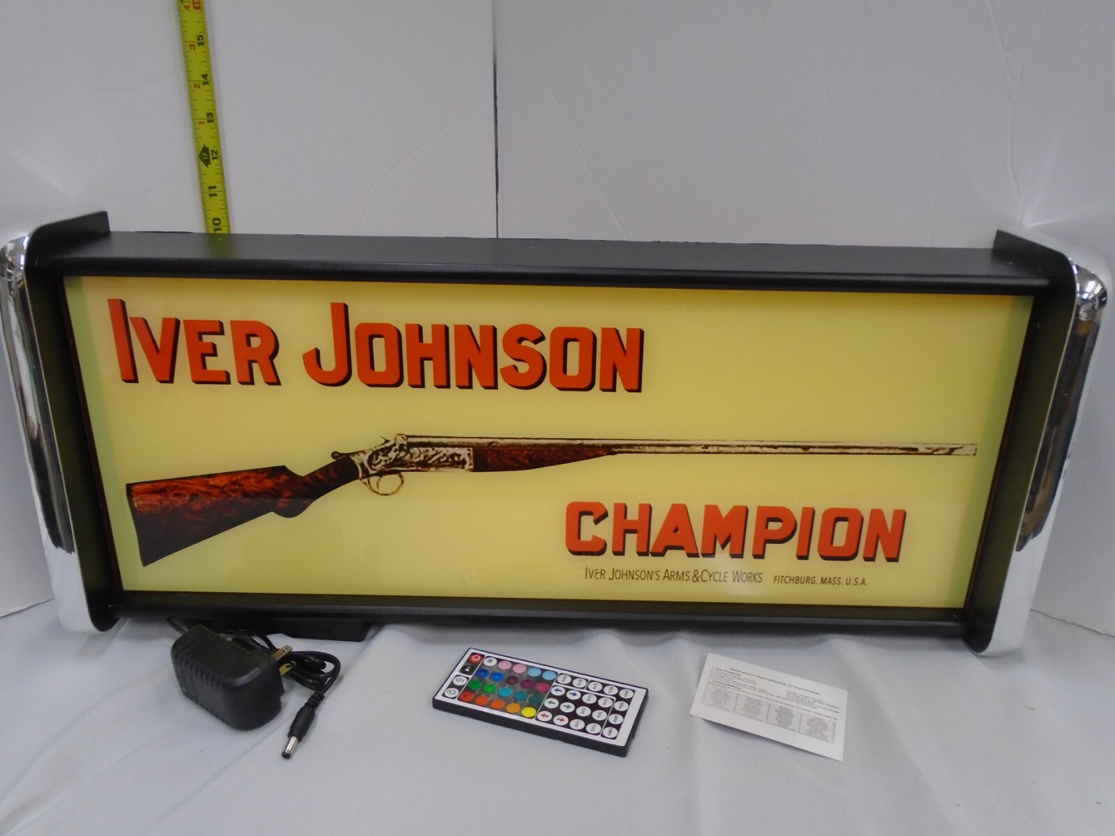 Iver Johnson Champion LED Display lighted sign lightbox Wall Light