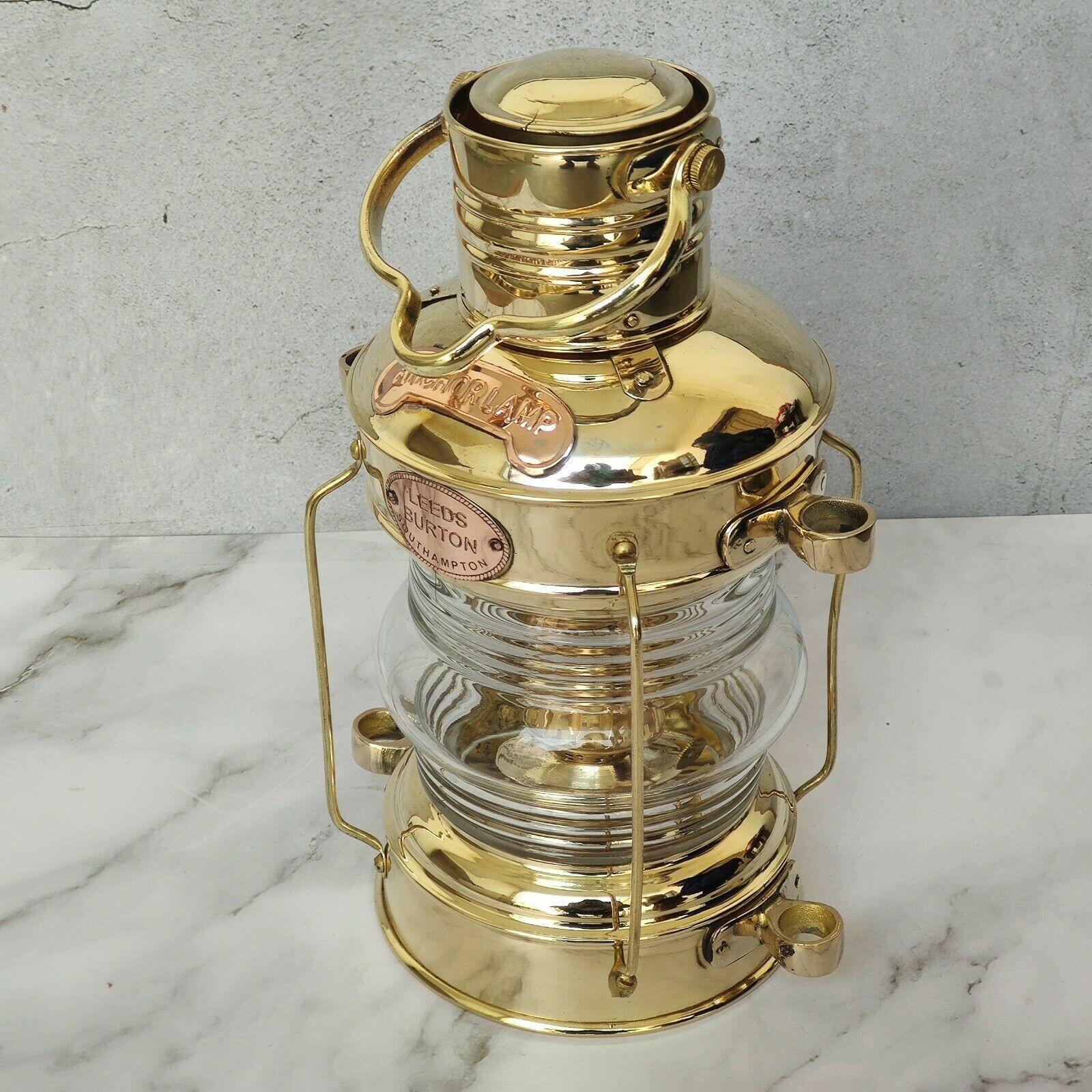 Brass Anchor Oil Lamp Nautical Maritime Ship Lantern Boat Light 14 Inch Designer