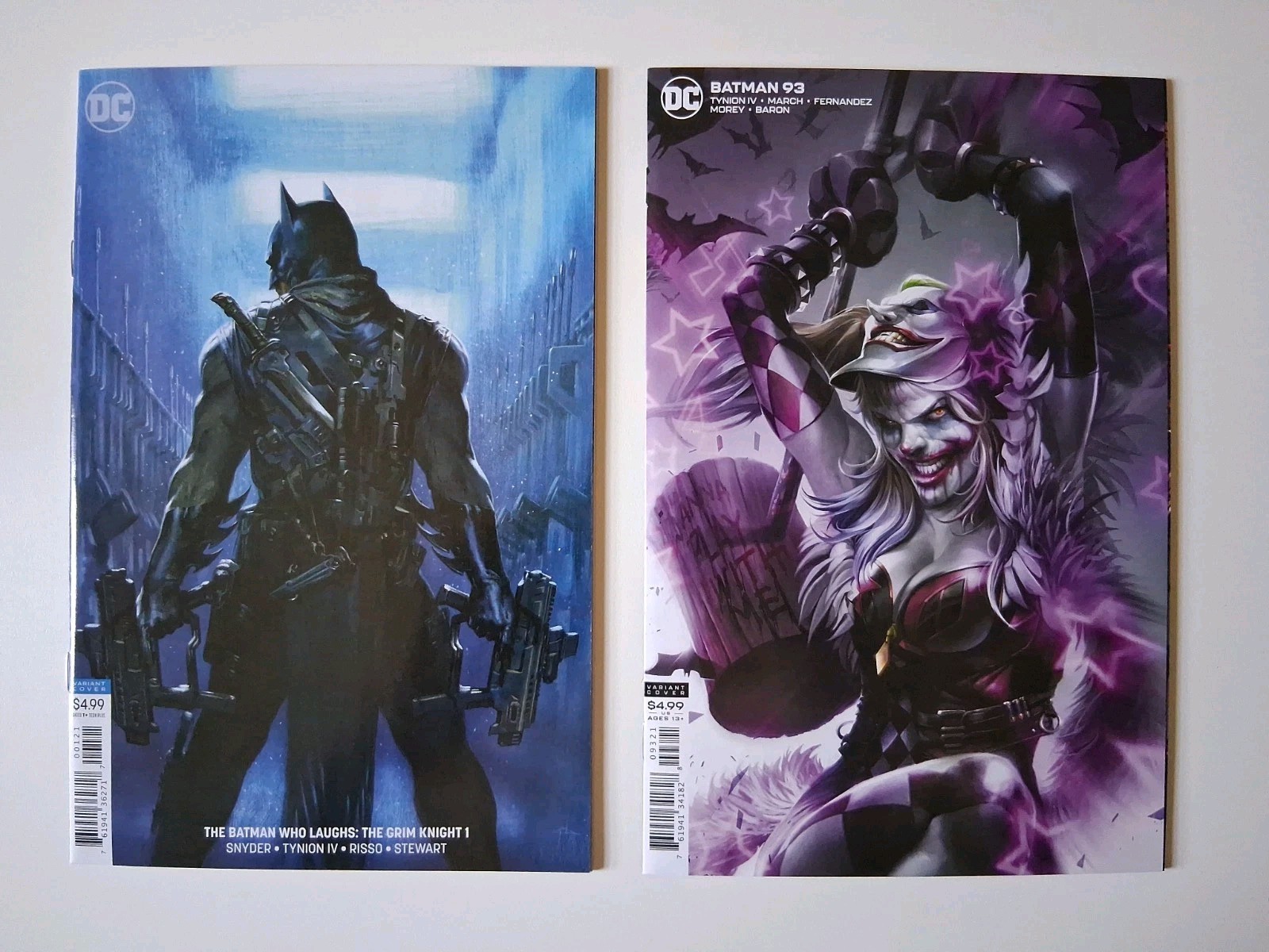 BATMAN WHO LAUGHS  1 (Dellotto)  & Batman 93 (Mattina)Variants DC Comics NM