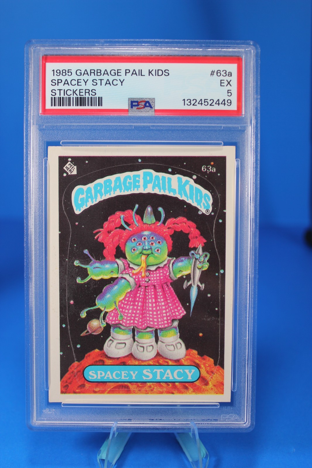 1985 GARBAGE PAIL KIDS STICKERS #63A SPACEY STACY OS2 SERIES 2 PSA 5 EX GLOSSY