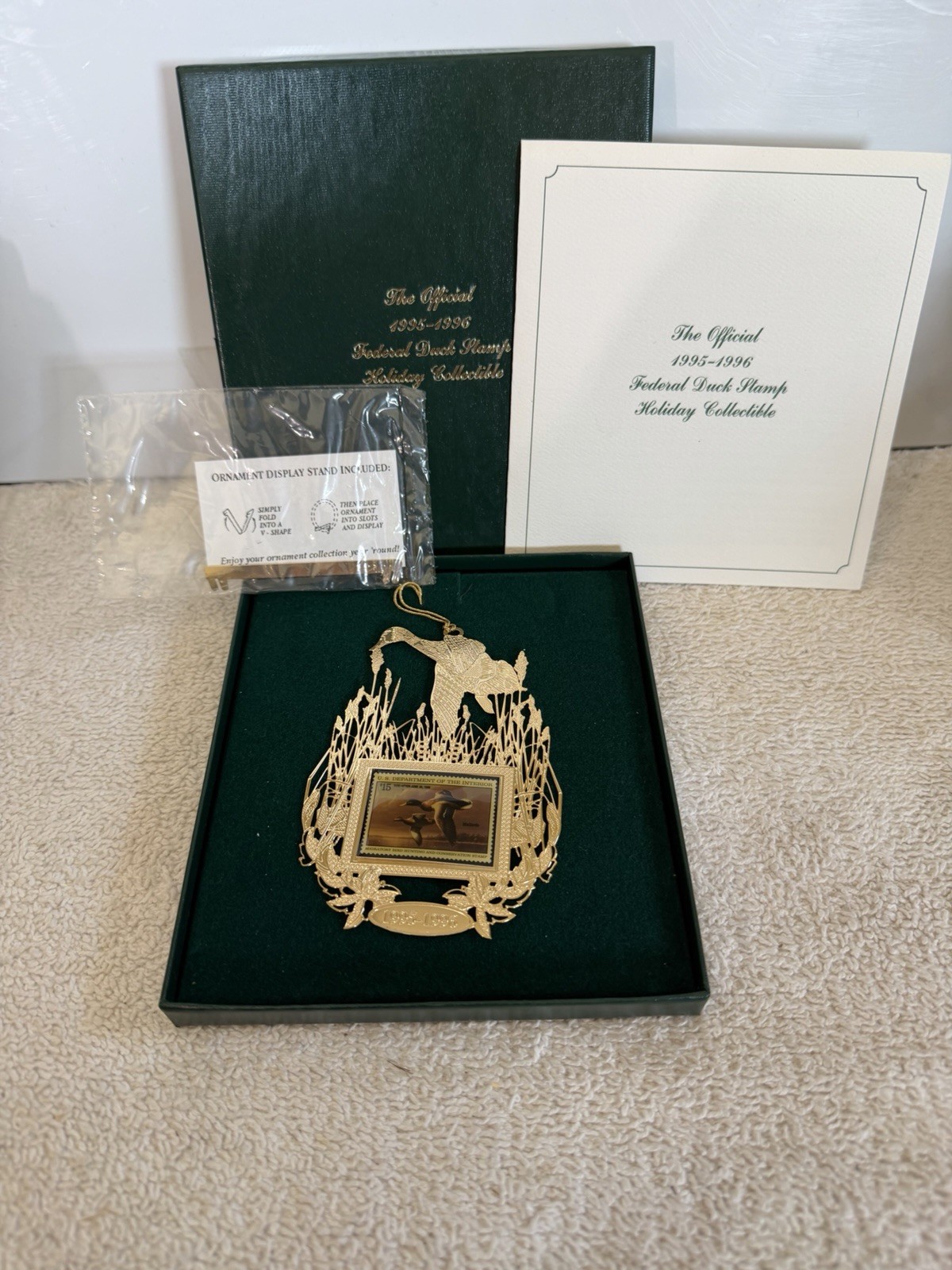 Official 1995-1996 Federal Duck Stamp Holiday Collectible Christmas Ornament