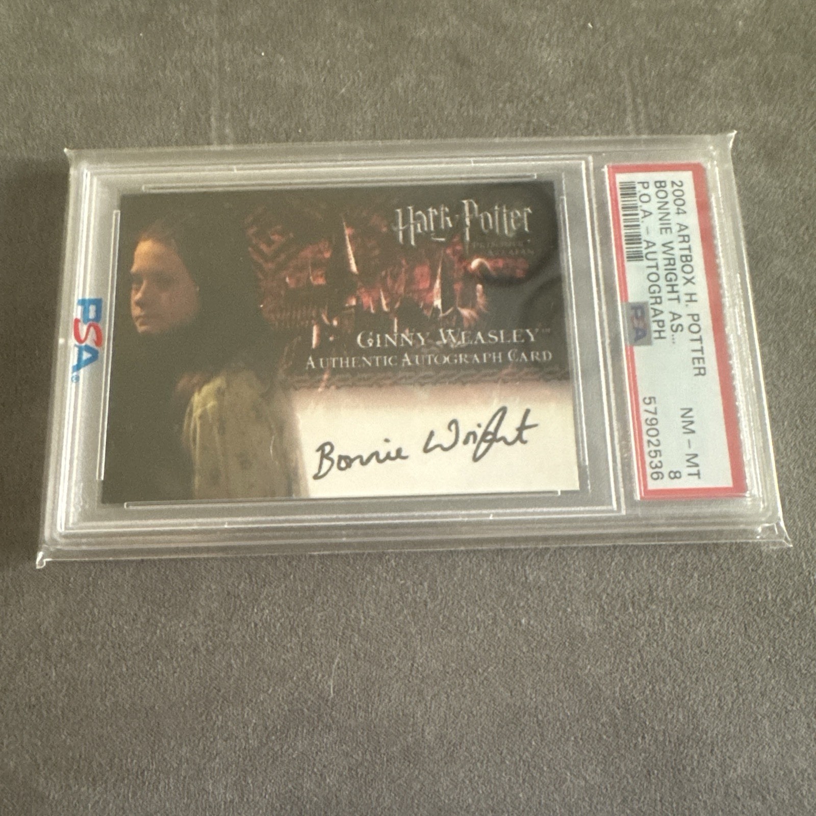 2004 Artbox Prisoner Of Azkaban Bonnie Wright as Ginny Weasley Auto PSA 8