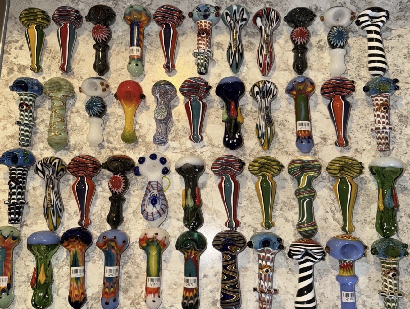 2ct Smoking Tobacco Glass Pipe Wigwag Assorted Handmade Pipes 4” - 5”