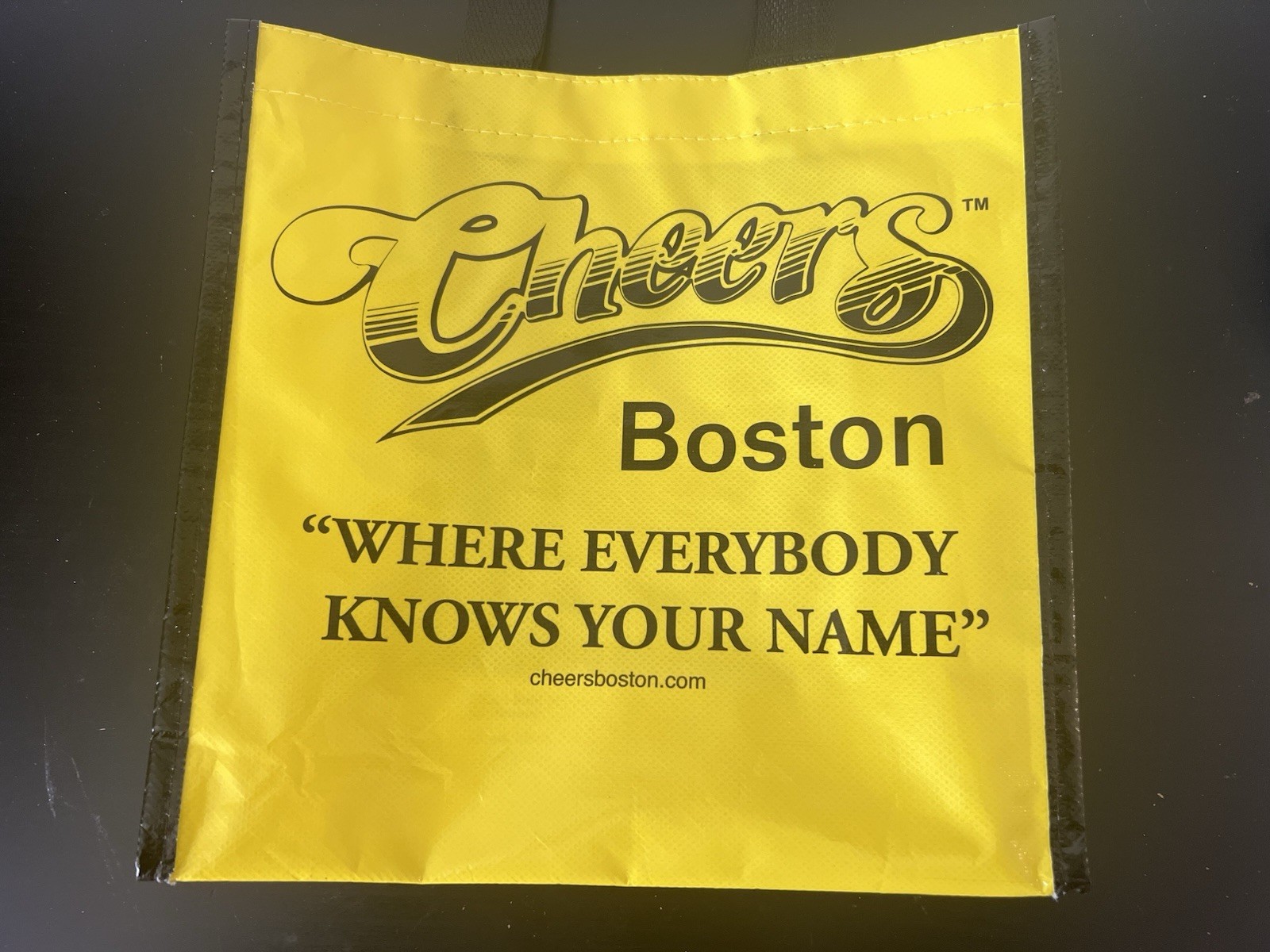 CHEERS Boston Souvenir Yellow Shopping Bag OUTSTANDING Condition 11