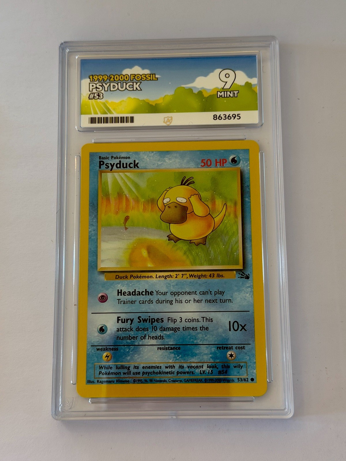 1999-2000, Psyduck, #53, Fossil, ACE 9