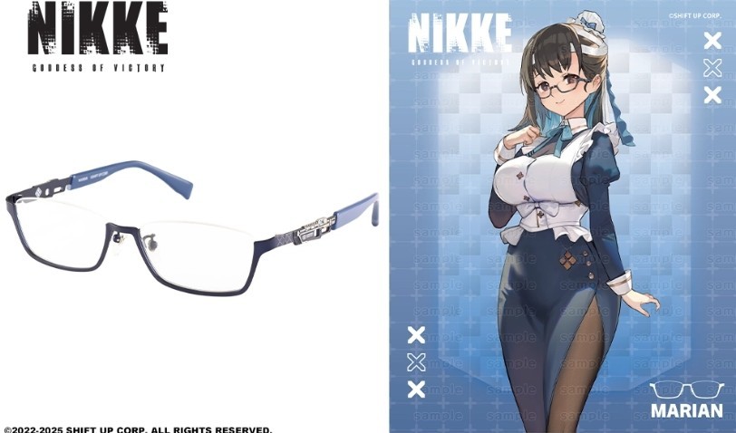 NEW Marian Model Goddess of Victory NIKKE Collaboration Glasses & case cloth