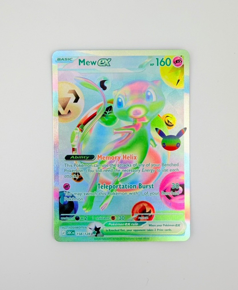 Pokémon Mew EX 158/128 Futuristic 30th Celebration Holo SIR (Mint)