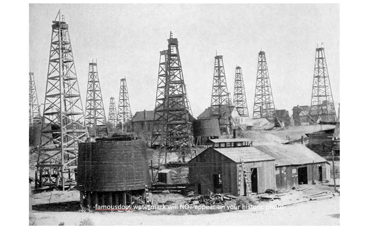 1905 Los Angeles Oil Wells Photo – Vintage Petroleum Industry Scene 5x7