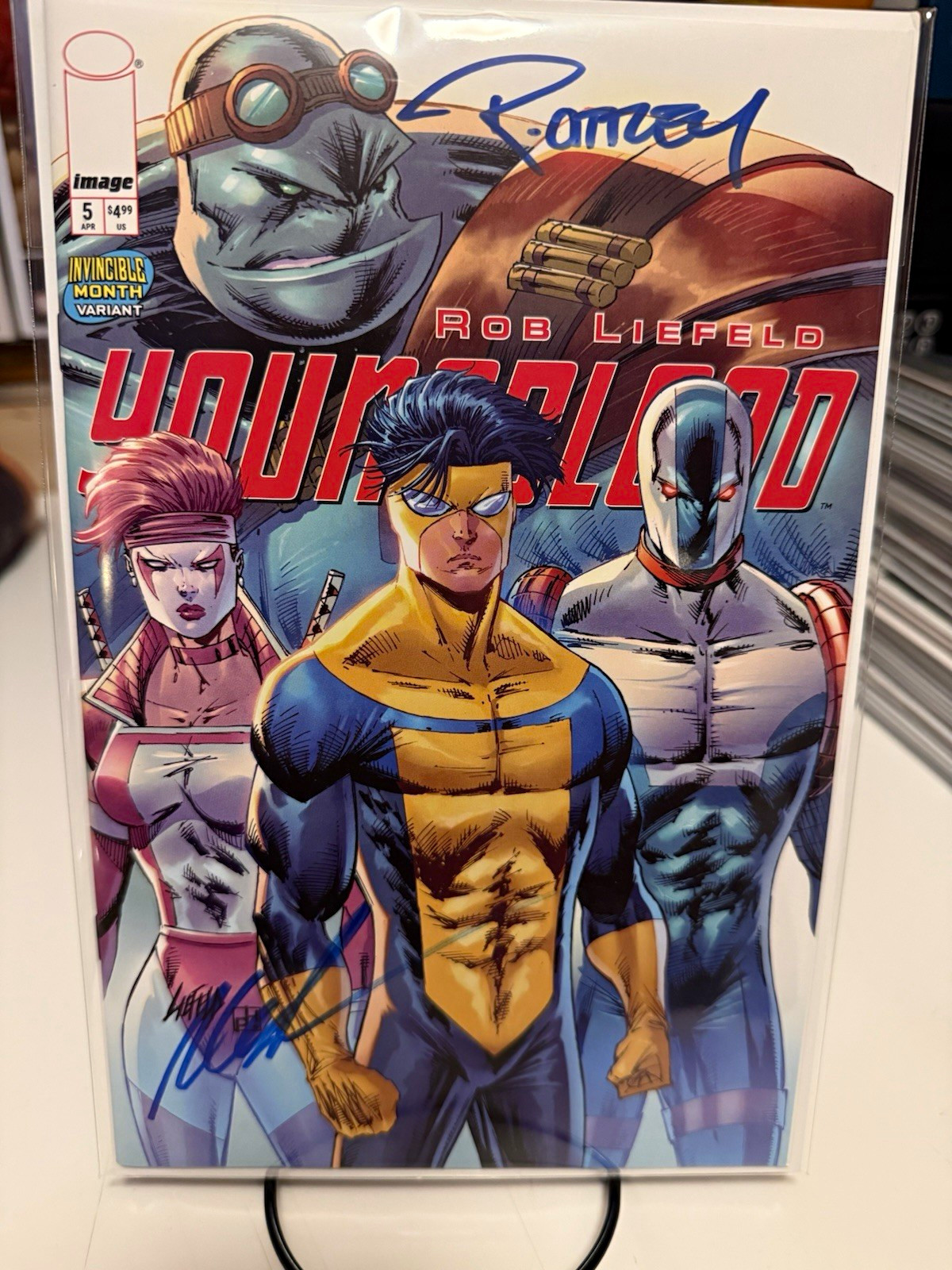 2XSIGNED Youngblood #5 Invincible Month Rob Liefeld/Ryan Ottley COA NM+/MINT