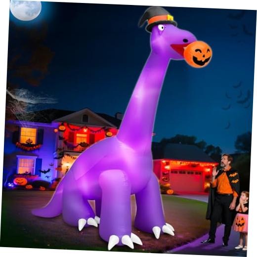 14 Ft Ht x 16 Ft L Giant Halloween Dinosaur Inflatable Blow Up Yard