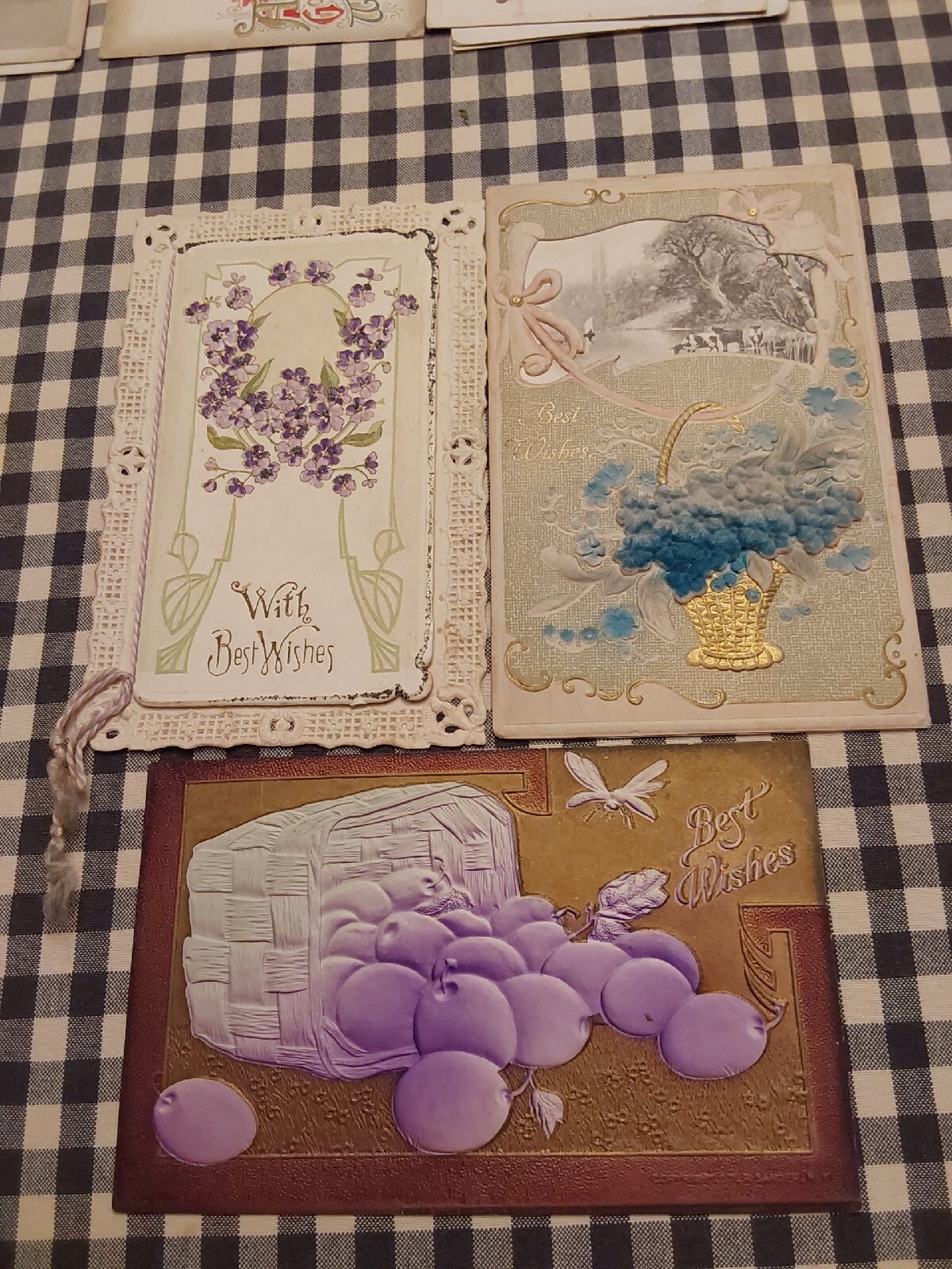 3 Early 1900's  Postcards Best Wishes (27)