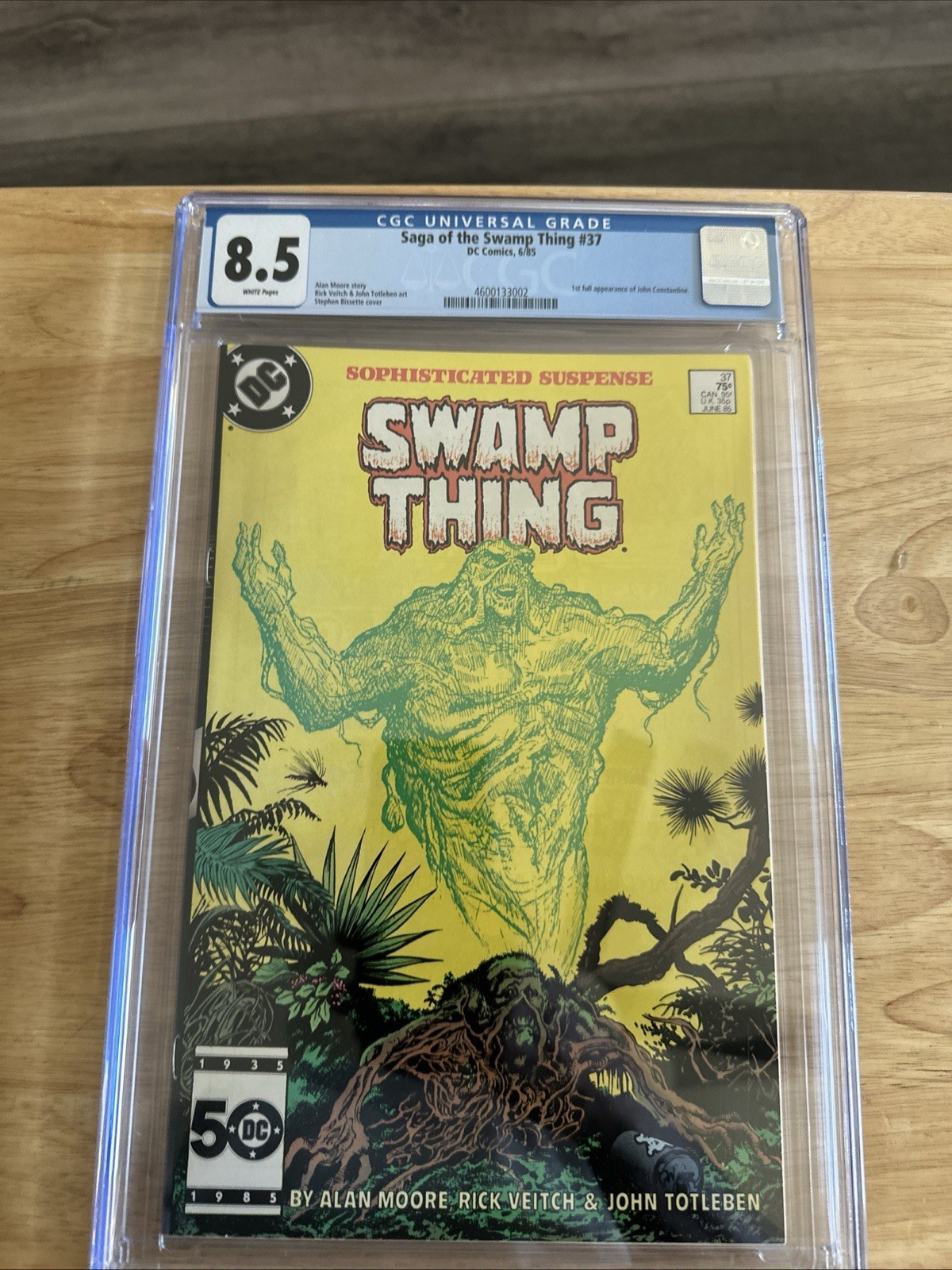 Saga of Swamp Thing #37 CGC 8.5 White Pages 1st Full App of John Constantine