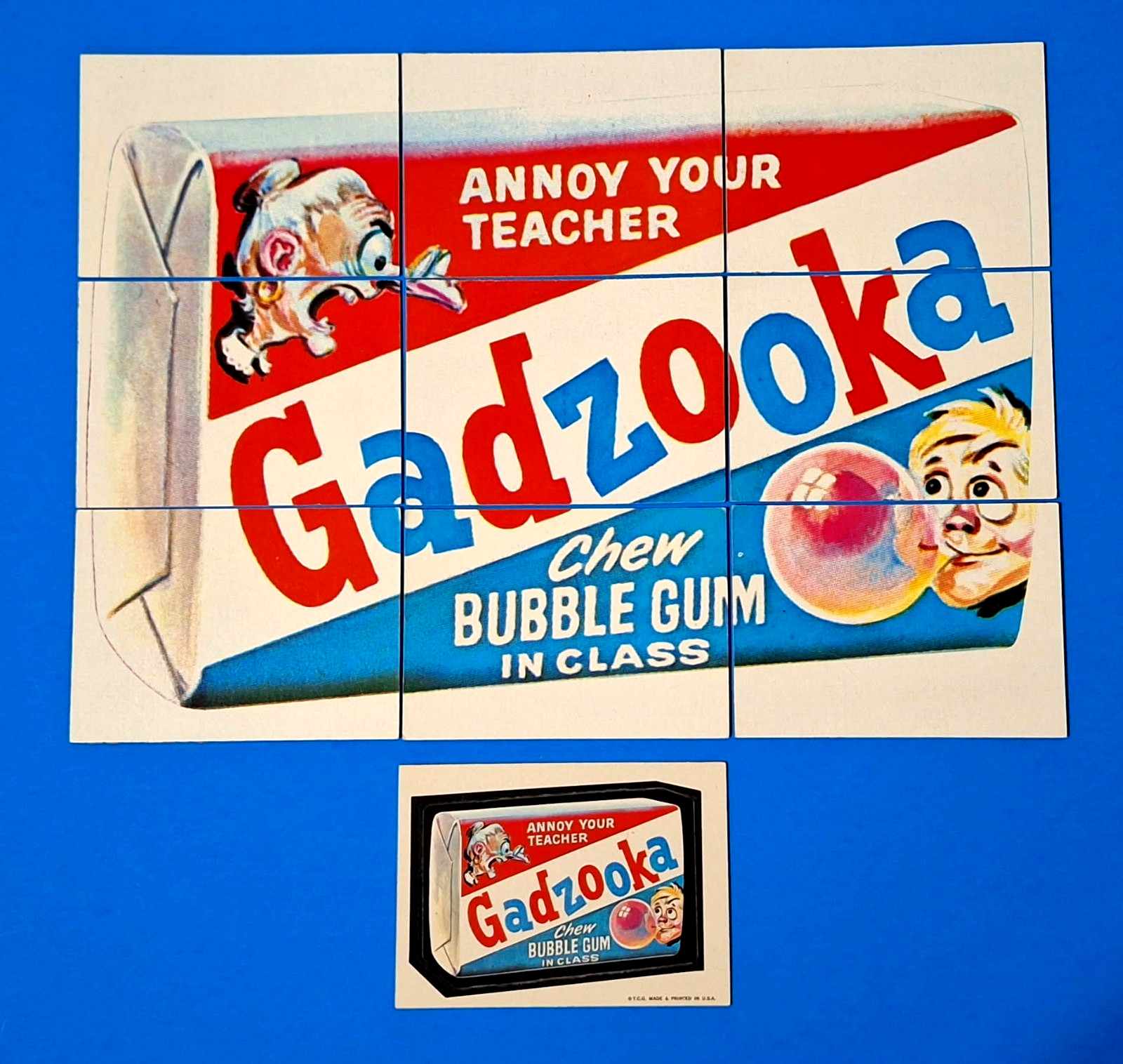 1973 Topps Wacky Packages Series 1 Complete Gadzooka Puzzle Checklist & Sticker