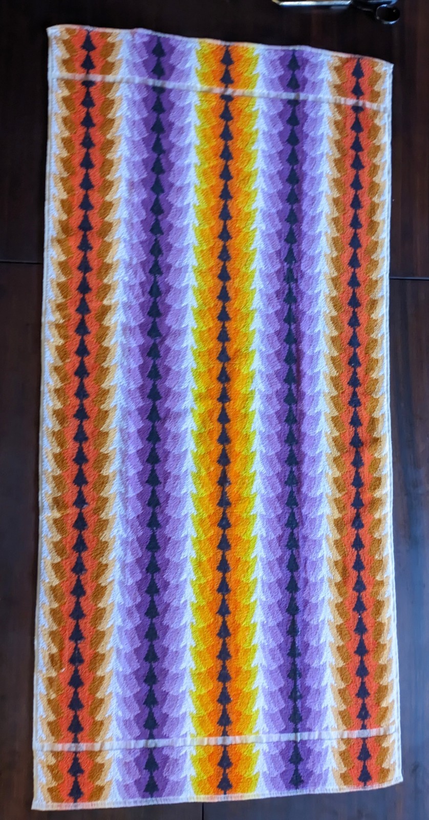 Vintage Palm Beach Bath Towel Retro Rainbow Geometric Stripe Australian Made