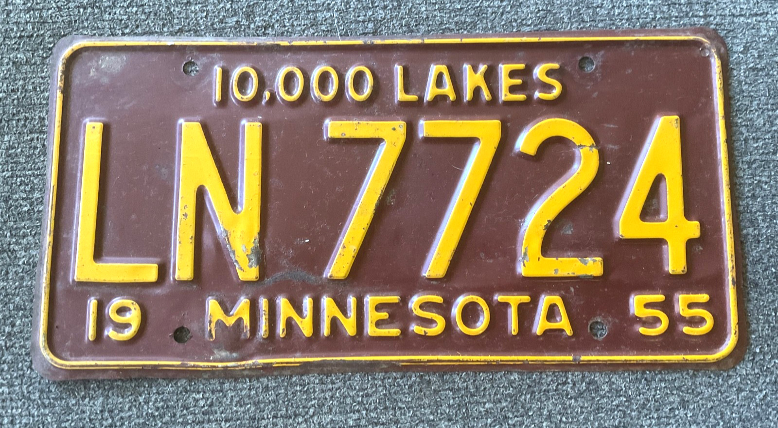 RARE 1955 MINNESOTA LICENSE PLATE ORIGINAL CHEVY FORD DODGE ETC  LN