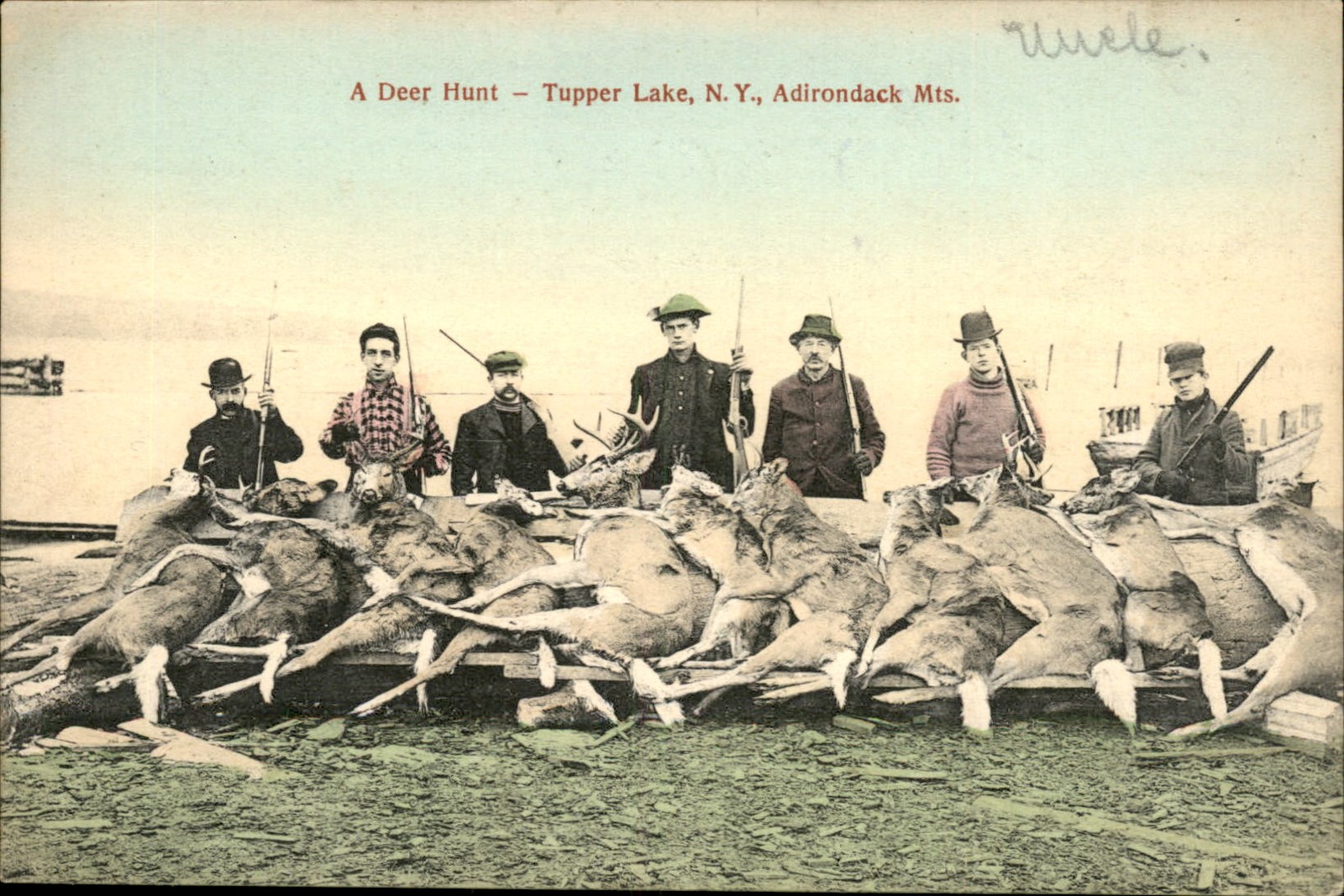 Tupper Lake NY Deer Hunt Adirondack Postal Card Co. c1900s-10s Postcard bhn