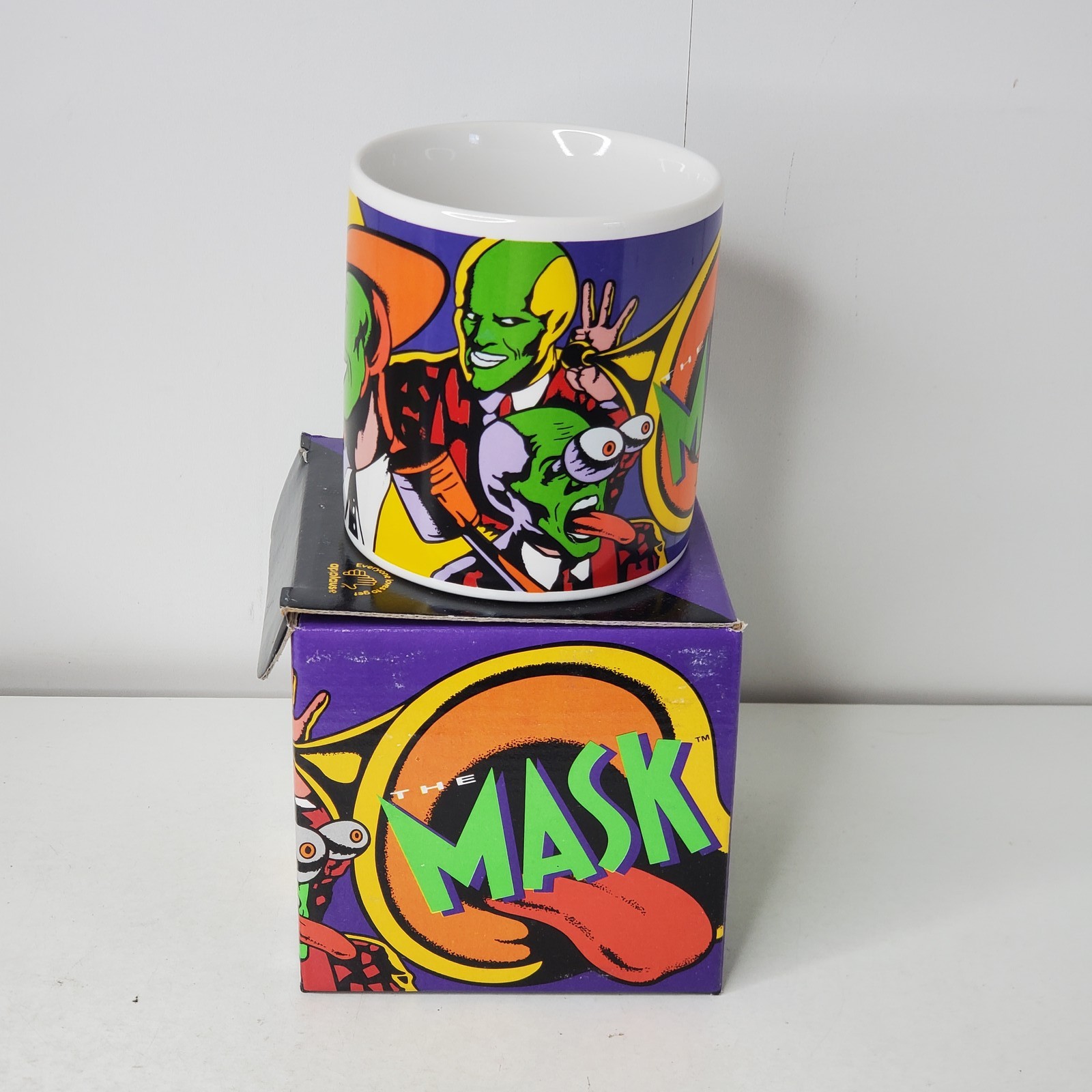 1994 The Mask Applause Mug Jim Carrey Stanley Ipkiss Movie Coffee Cup NIB