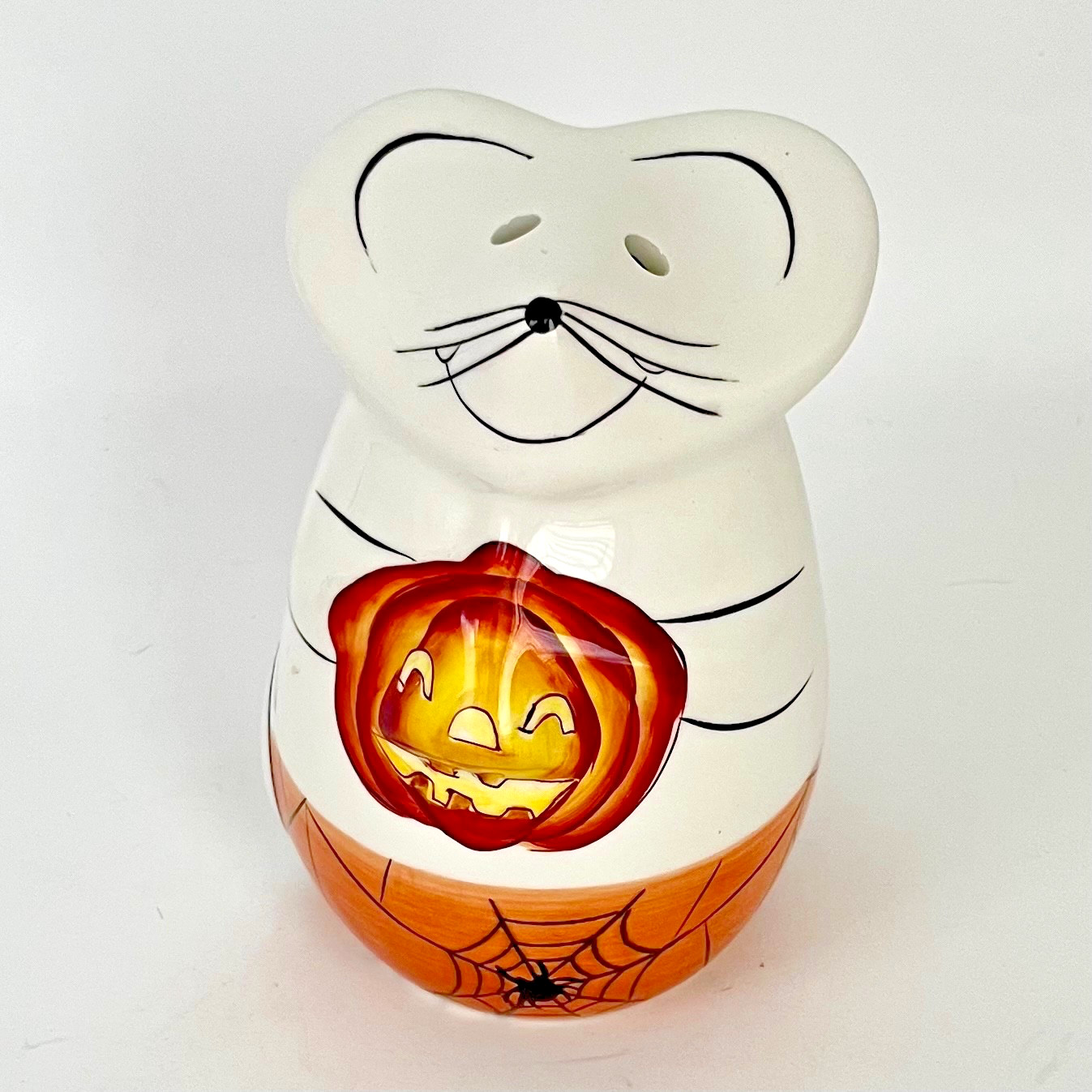 Laurie Gates Mouse Parmesan Cheese Shaker Halloween Pumpkin Thanksgiving Decor